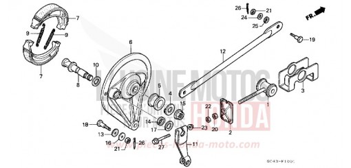 REAR BRAKE PANEL (R2F/R2G) CR80R2G de 1986